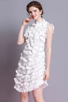 

Hot Sale 2019 Mini Dress Sexy Cascading Ruffled Tassel Rivet Women Elegant Night Club Strapless Lace Bodycon Dresses Wholesale