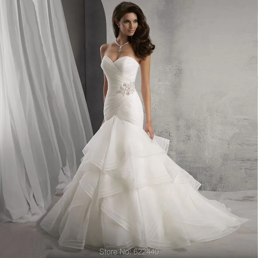 Organza De Las Colmenas De La Sirena Vestidos De Novia Sin Tirantes Nupcial Del Vestido De Boda Apliques De Novia De La Boda Vestido De Robe De Mariage Dress Faviana Dress Dropsdress For Plus