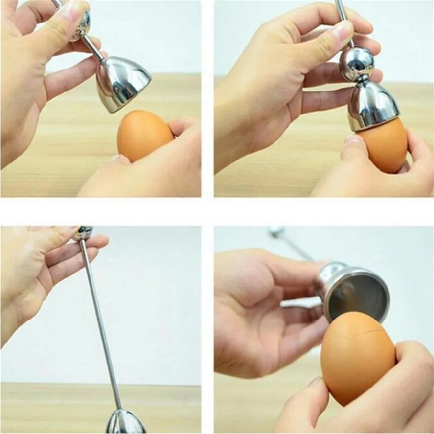 Kitchen Egg Tools TENSKE 1PC Stainless Steel Raw Eggshell Topper Cutter