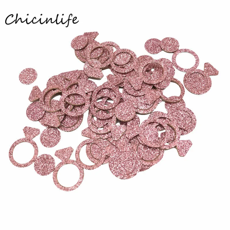 Chicinlife, 1 упаковка, блестящее розовое золото, кольцо с бриллиантами, бумажное конфетти, свадебные, вечерние, золотые, Круглые Конфетти