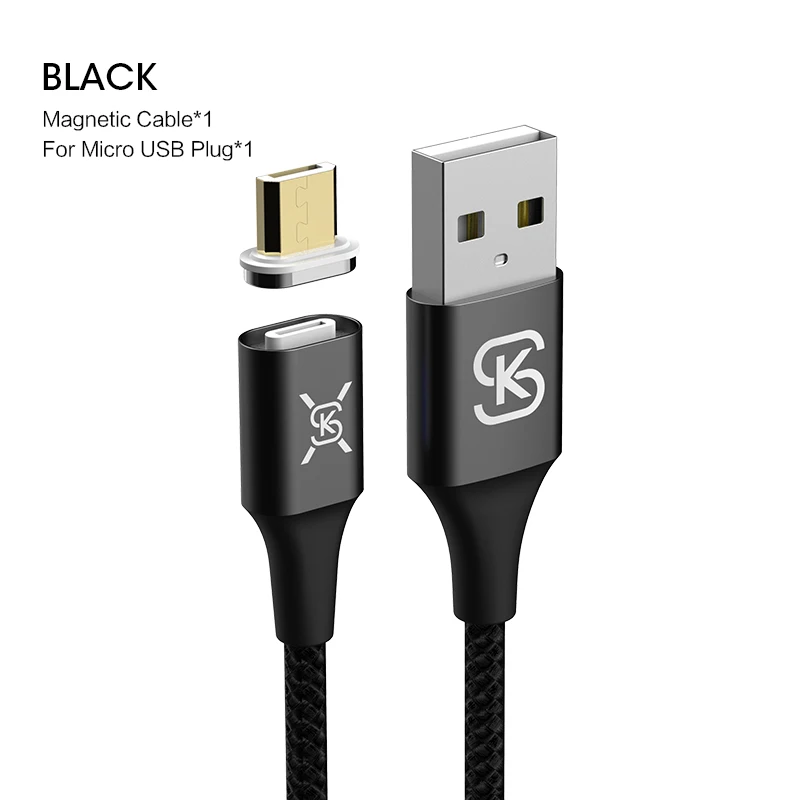 SIKAI 3A Магнитный кабель Micro usb type C 3 в 1 супер быстрая зарядка магнит QC3.0 Зарядное устройство usb c для iphone samsung huawei xiaomi - Цвет: black for micro