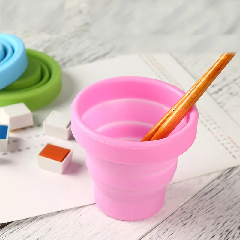 

BGLN 1Piece Wash brush bucket Scalable Telescopic Art Wash Pen Cup Barrel Portable Watercolor Pen Cup Wash Brush Pot Art Suppl