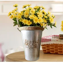 1 шт. искусственные пасторальные металлические вазы винтажные оловянные цветочные горшки бочонок корзина ремесло для хранения Декор для дома, сада декор MK 008
