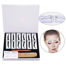 Трафарет для бровей карандаш комплект линеек магнетизм Перманентный макияж для бровей Microblading 3D вышивка для коррекции для красоты Инструменты татуировки