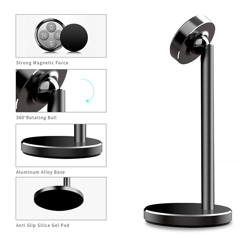 Beste LINGCHEN Telefoon Houder Magnetische Desk Stand Voor iPad Universele Mobiele Telefoon Tablet 360 Rotatie Magneet Tablet Stand Mount Houder