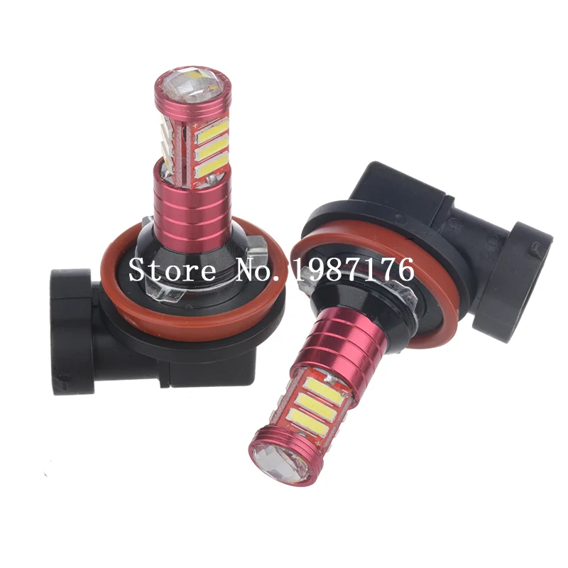

2 X H9 PGJ195 Cold White 7000K 550 Lumens 7020 11 SMD Auto Headlight Lamp Bulb Car LED DRL Fog Lights DC12V.