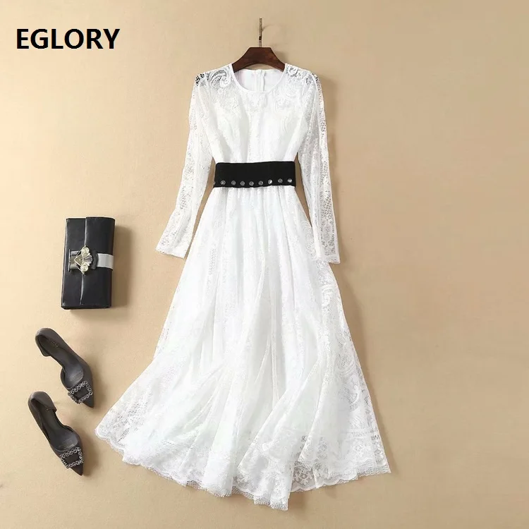 

Lace Long Dress 2019 Spring Summer Evening Long Party Vestidos Women Exquisite Tull Lace Elegant Long Maxi Dress Festival