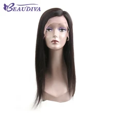 Beaudiva Lace Front Human Hair Wigs Straight Natural Color Brazilian Virgin Hair Lace Wigs For Black Women With Baby Hair