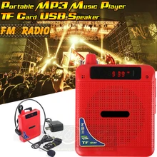 Free Shipping Portable FM Radio USB Loudspeaker With Microphone Voice Amplifier Megaphone Speaker For Tour Guide Sales Promotion