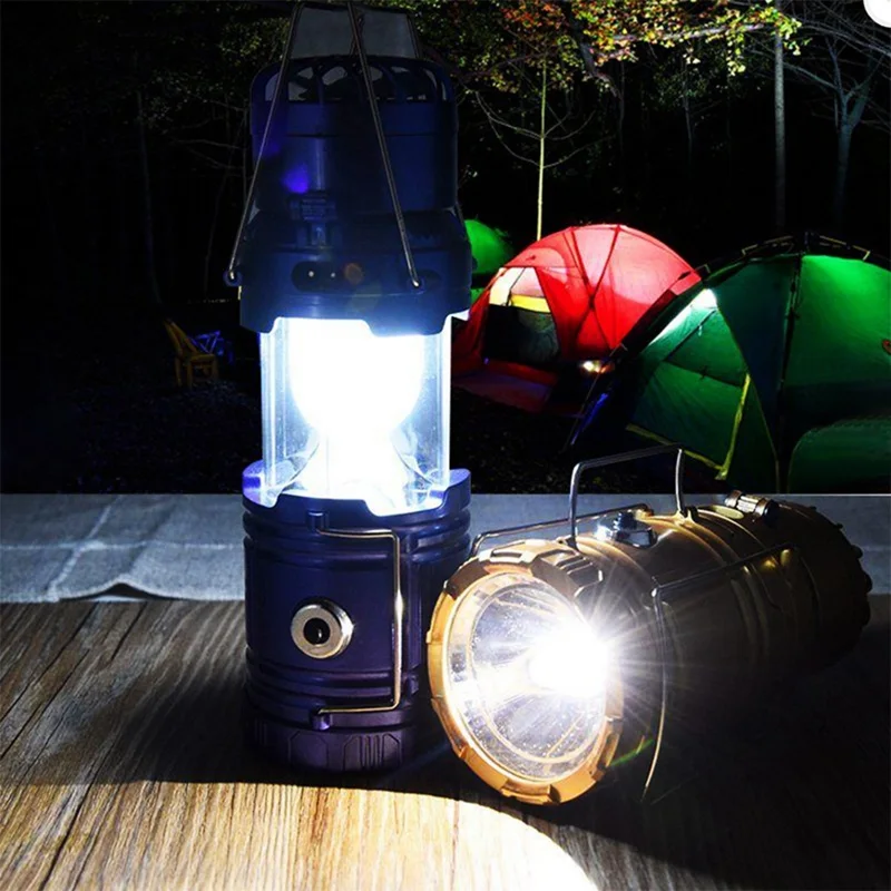 

Outdoor Camping Lantern With Fan LED Solar Powered Portable Hanging Tent Emergency Lamp Lighting Tool
