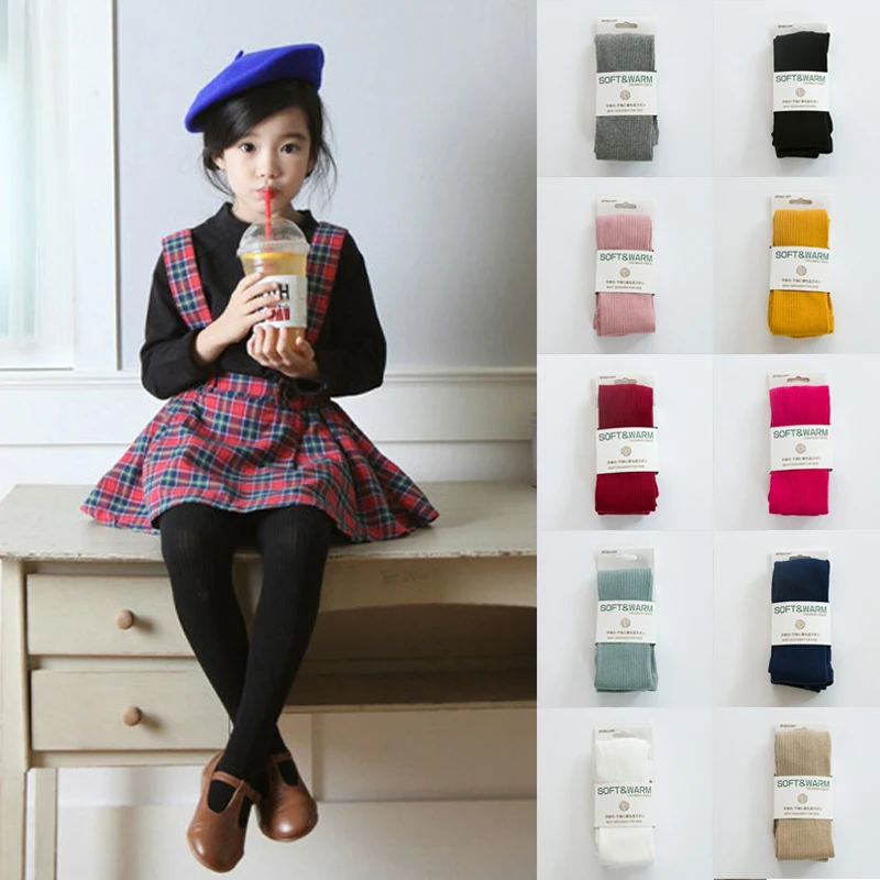 

2-12Y Baby Girls Tights Candy Colors Children Dancing Cotton Stocking Winter Warm Pantyhose Kids Girls Princess Tights 10 Colors