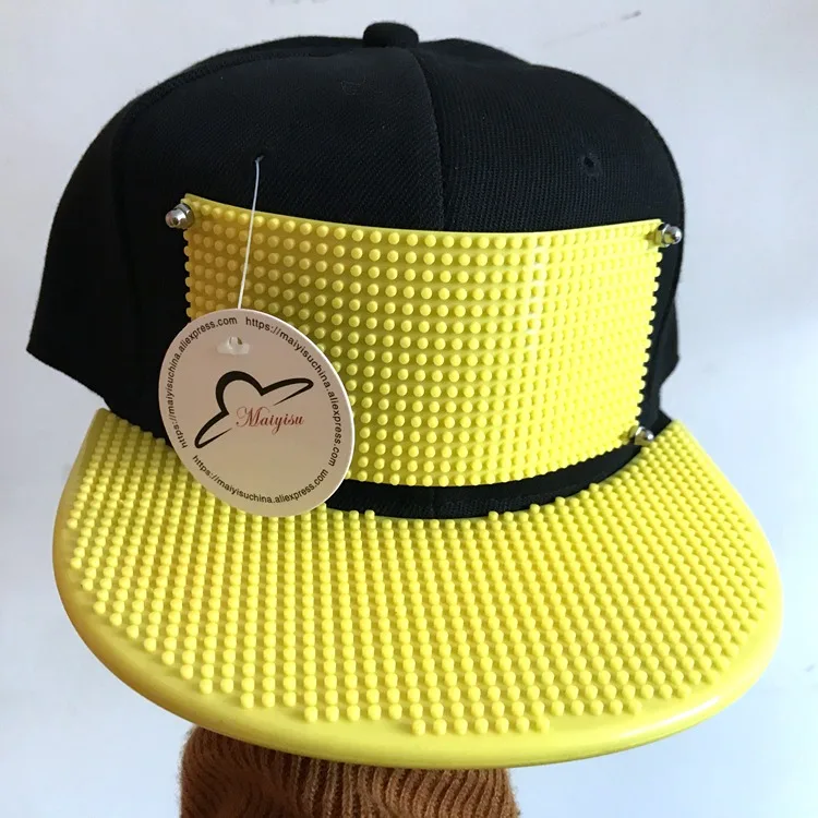 Съемные кирпичные пластины для подгонки Snapback DIY строительные блоки полями пользовательские шляпы Открытый Хип-хоп Snapback шляпа бейсбольная Кепка - Цвет: Screw Style no brick