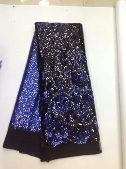 

African French Lace Fabric with sequin High Quality African Tulle Lace Fabric with sequin 5yards Nigerian sequin lace fabric