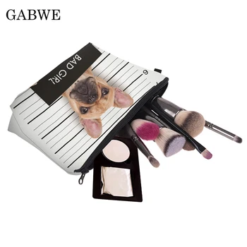 

GABWE Printing Makeup Bag Pug Life Pink Puppy Cosmetic Case Bag Travel Pouch Organizer Toiletry Bag Zipper Make Up Bag for Women