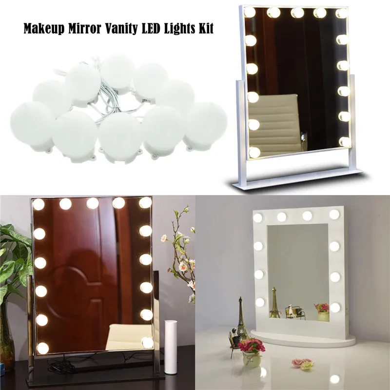 Makeup Mirror Vanity Led Light Bulbs Kit For Dressing Table With Makeup Mirror Vanity Led Light Bulbs Kit For Dressing Table With Dimmer And Supply Plug In Linkable Not Included Lighting Strings From