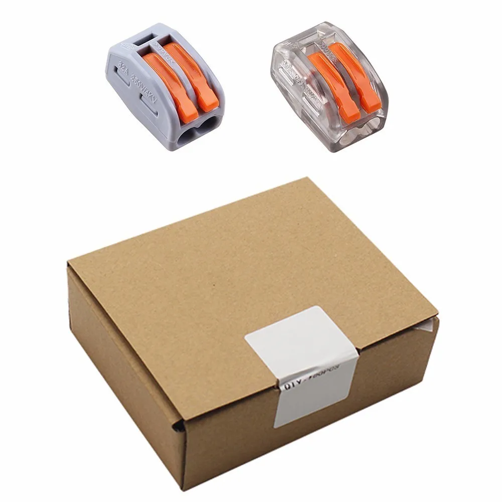 

(100PCS/BOX) 2Pin Universal Compact Wiring Terminal Block,Mini Fast Connector Push-in Conductor,Wago Connector Wire Connectors