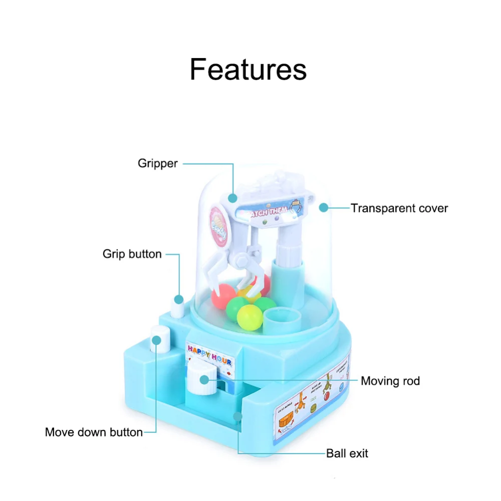 Early Educational Pretend Playing Toys Mini Catching Balls Machine Boys Girls Desktop Sport Game 13*10*12 cm Random Color Hot