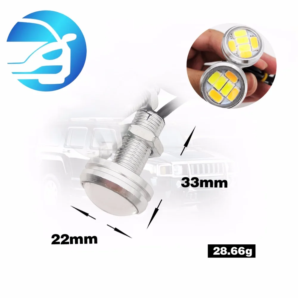 2 шт. * автомобильный hawkeye лампа &quotОрлиный глаз&quot 23 мм 5630 6smd белый + желтый