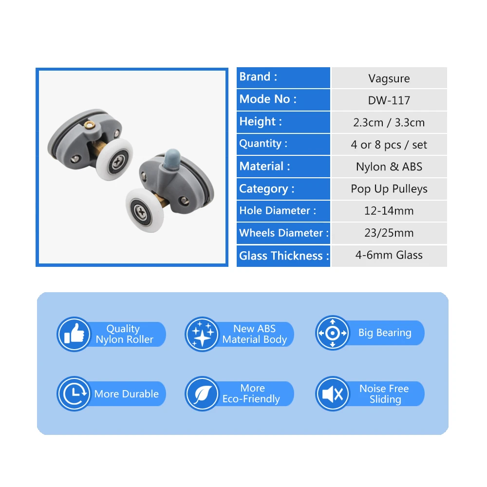 До 4 никель-металл-8 шт./компл. овальный 23 мм 25 мм, АБС-пластиковый нейлоновый кошелек с одной Pop Up шкив Runner колеса душевая кабина раздвижные Стекло ролики двери Аппаратные средства