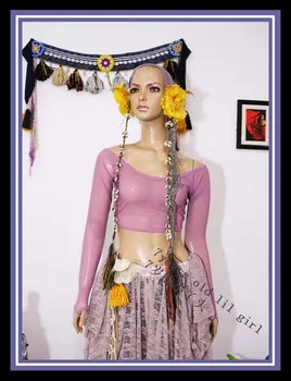 

Transparent thin belly dance long sleeve on Finger Top CG114