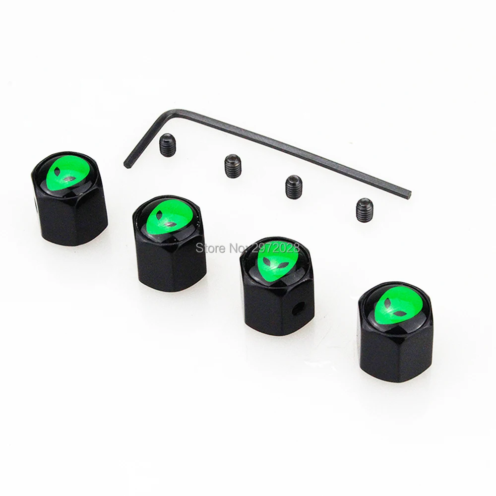 

4 x Car Styling Alien Anti-theft Stainless Universal Steel Wheel Tire Valve Stems Caps Car Wheel Tyre Tire Stem Air Valve Caps