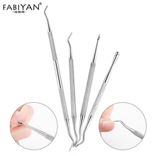 Нержавеющая сталь двойной концевой Маникюр Педикюр инструмент для удаления корректор канавок дизайн ногтей крюк Ноги Уход за пальцами