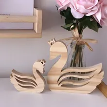 2 шт. Натуральный Деревянный Лебедь милые животные блоки игрушка эмуляция Лебедь модели Дети Обучающие игрушки