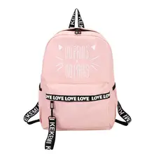 Cat Letters Printing Backpacks School Bags for Teenager Girls 2018 Nylon Students Book Travel Shoulder Bags