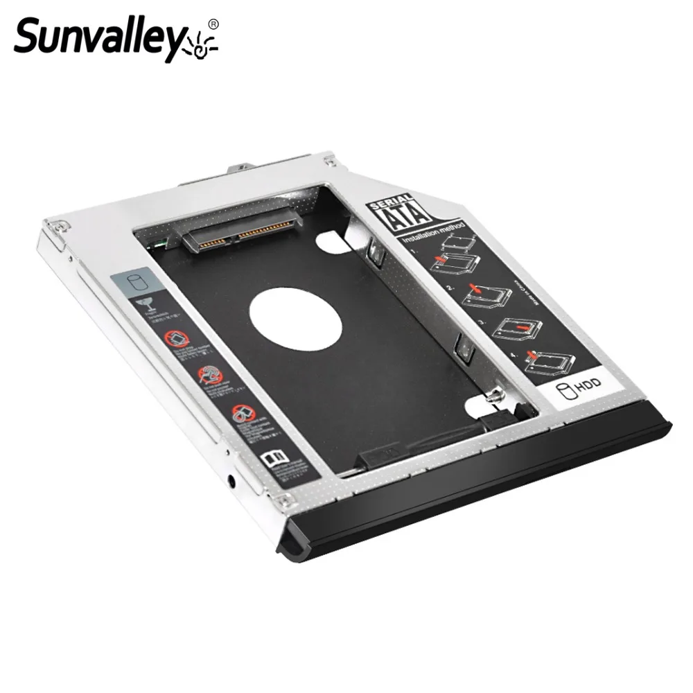Sunvalley 2nd HDD Caddy 12 7 мм SATA к адаптер для ноутбука HP PATA CD DVD ROM|caddy 12.7 mm|2nd hdd caddy 12.7hdd |