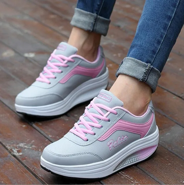 

Women Summer Platform Sneakers ladies Wedges Casual Shoes female Lace Up Trainers Comfortable Chaussure Femme Height Increasing
