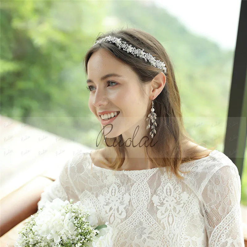 Роскошный хрустальный свадебный обруч для волос со стразами бисером свадебные аксессуары для волос с жемчугом украшения для головы Свадебная голова одежда HD41