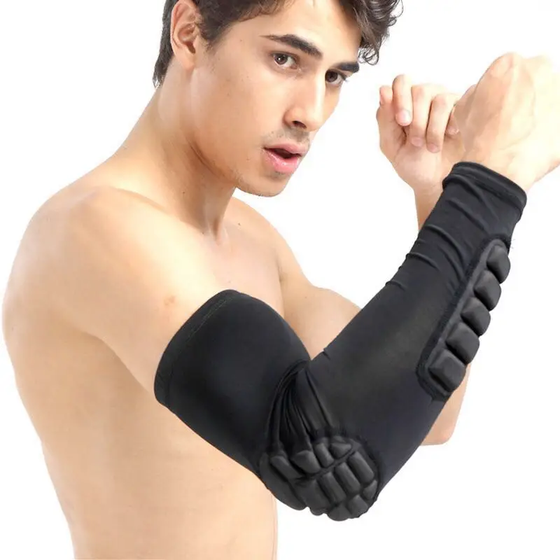 

Arm sleeve Lengthen handsome breathable honeycomb anti-collision arm support basketball tennis gear