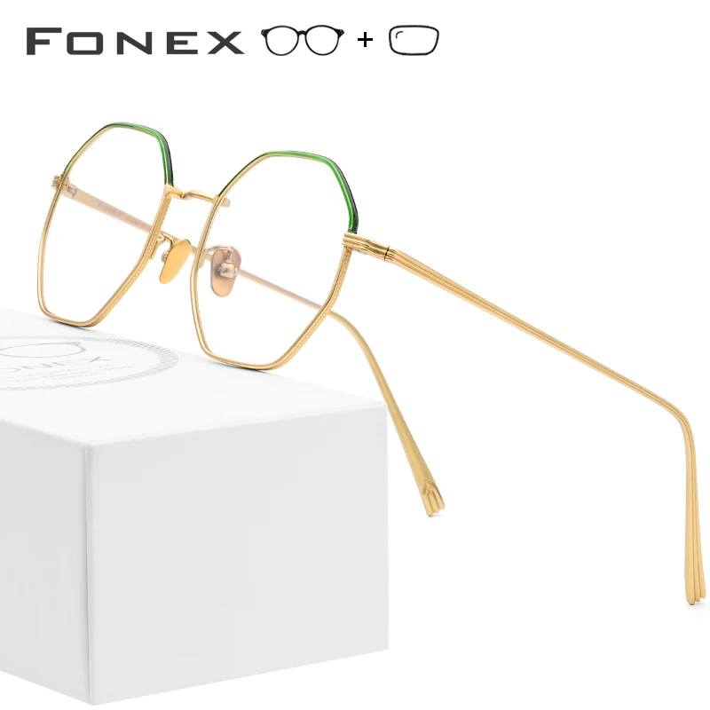 

Pure Titanium Prescription Glasses Frame Men Ultralight Polygon Myopia Optical Eyeglasses Frames 2019 Women Female Eyewear Gafas