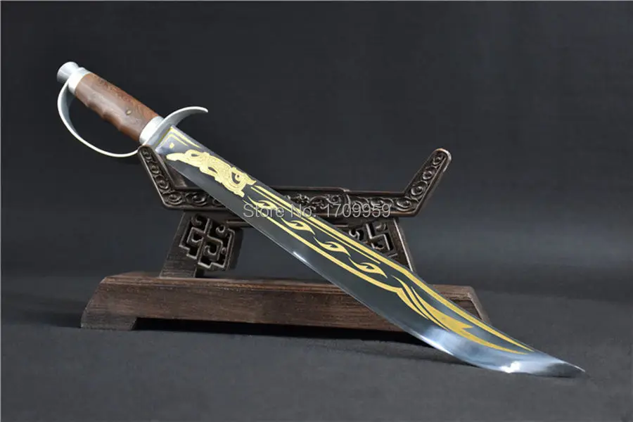 Handmade Chinese Cavalry Broadsword Sword KungFu Da Dao Full Tang High Carbon Steel Blade Sharp Asian Saber Knife