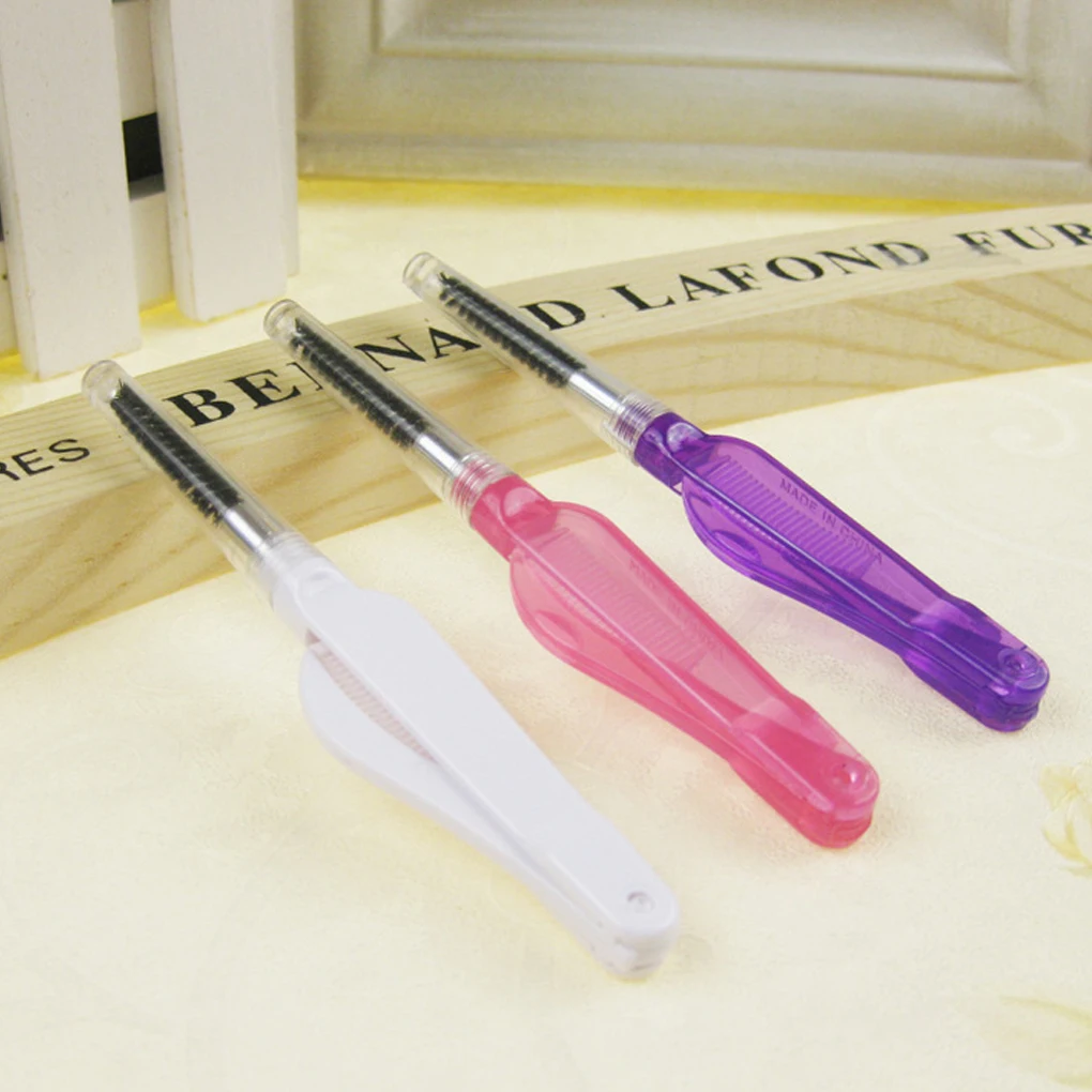 

2018 High Quality Eyebrow Brush Folding Dual Brush Head Eyelash Extension Comb Cosmetic Tools Corlor Random