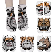 Носки с 3D принтом в виде французского бульдога милые забавные персонализированные новые женские удобные носки из хлопка короткие носки 5Z-ZAS17