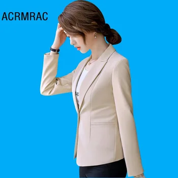 

Women jacket Slim autumn Solid color Long sleeve Blazers Woman 737