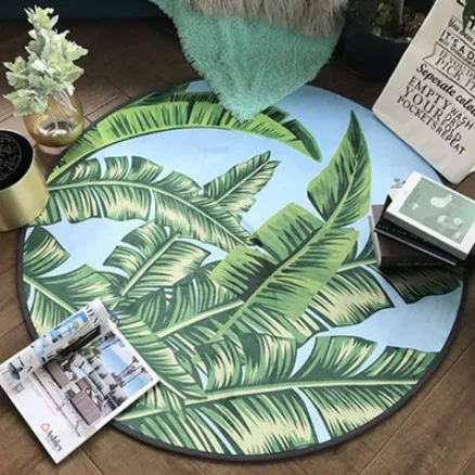 INS зеленый тропический Печатный круглый ковер для гостиной компьютерный стул Площадь Ковер детская игровая палатка напольный коврик гардеробный ковер