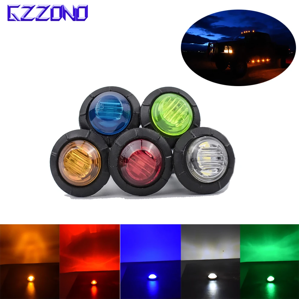 

5PC 12v Trailer truck Led Side Marker Turn Signal Indicator Lights Red Blue Amber Rear Side Marker Lamp Bus Car External Lights