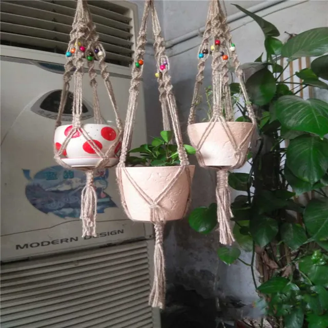 Hanging Macrame Plant Hanger Planter Holder Basket For Flower Pots Indoor Outdoor Garden Decoration