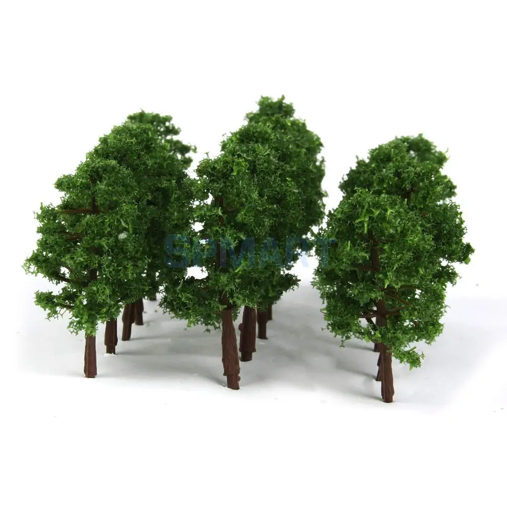 52pcs Architecture Scenery Model Trees Train Railroad Landscape HO OO Scale