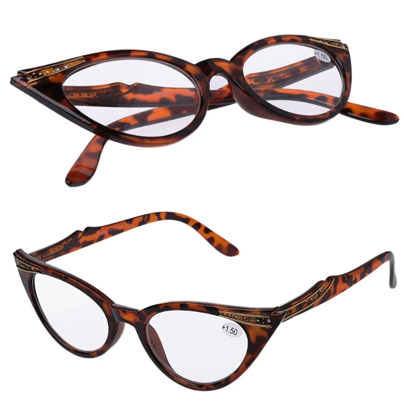 Для Женщин Кошачий глаз очки для чтения пресбиопические очки Смола лен + 1,0 ~ 3,5