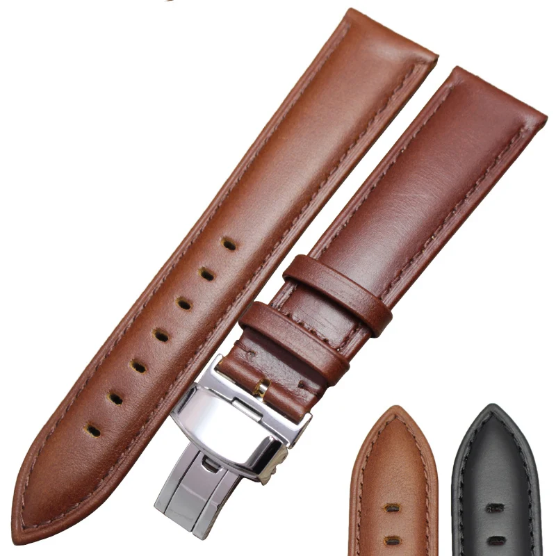 

18mm - 24mm Genuine Leather Watch Band Strap Brown Black High Quality Watchbands Bracelet Accessories Clasp For Casio