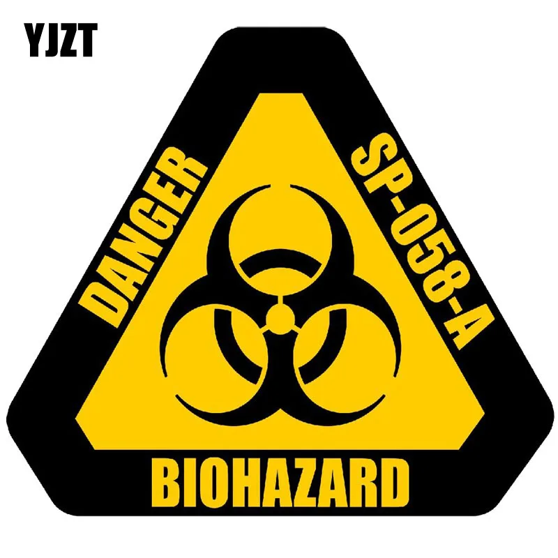 Kopen YJZT 12 CM * 10.7 CM GEVAAR BIOHAZARD Teken Waarschuwing Mark persoonlijkheid Auto Sticker Reflecterende Motorfiets Onderdelen C1 7558