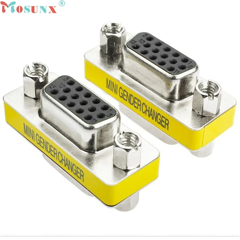 

VGA / SVGA 15pin Gender Changer Adapter Female to Female Cable Extender Connector drop shipping 0720