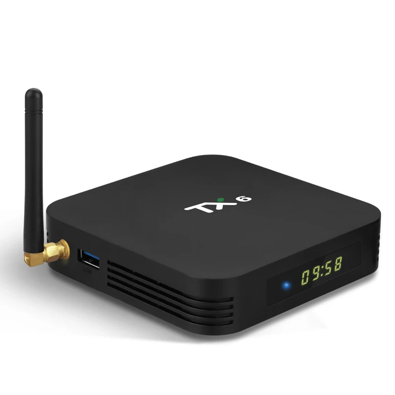 Antenna Android Smart TV Box 4GB RAM 32GB ROM Dual Band Wifi 2.4G/5G Allwinner H6 Quad Core 4K Streaming Media Player Bluetooth