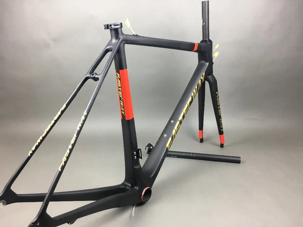 Excellent classic design FASTERWAY PRO full black with no logo carbon road bike frameset:carbon Frame+Seatpost+Fork+Clamp+Headset,free ems 116