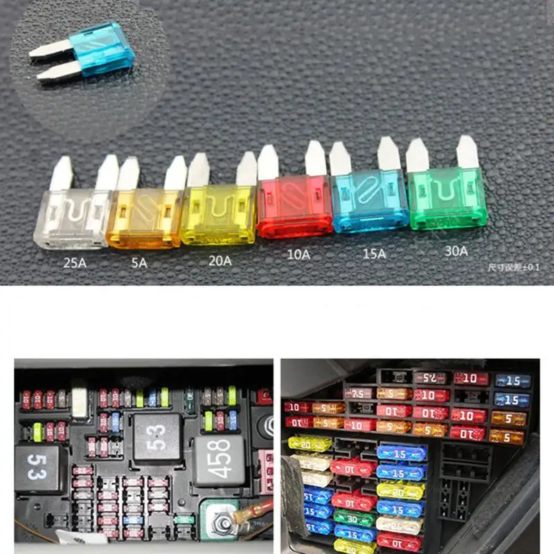 Universal 48PCS Car Mini Blade Fuse Set for Auto Car Truck Motorcycle SUV ATM Assorted 5A/10A/ 15A/20A/25A/30A Fuse Set