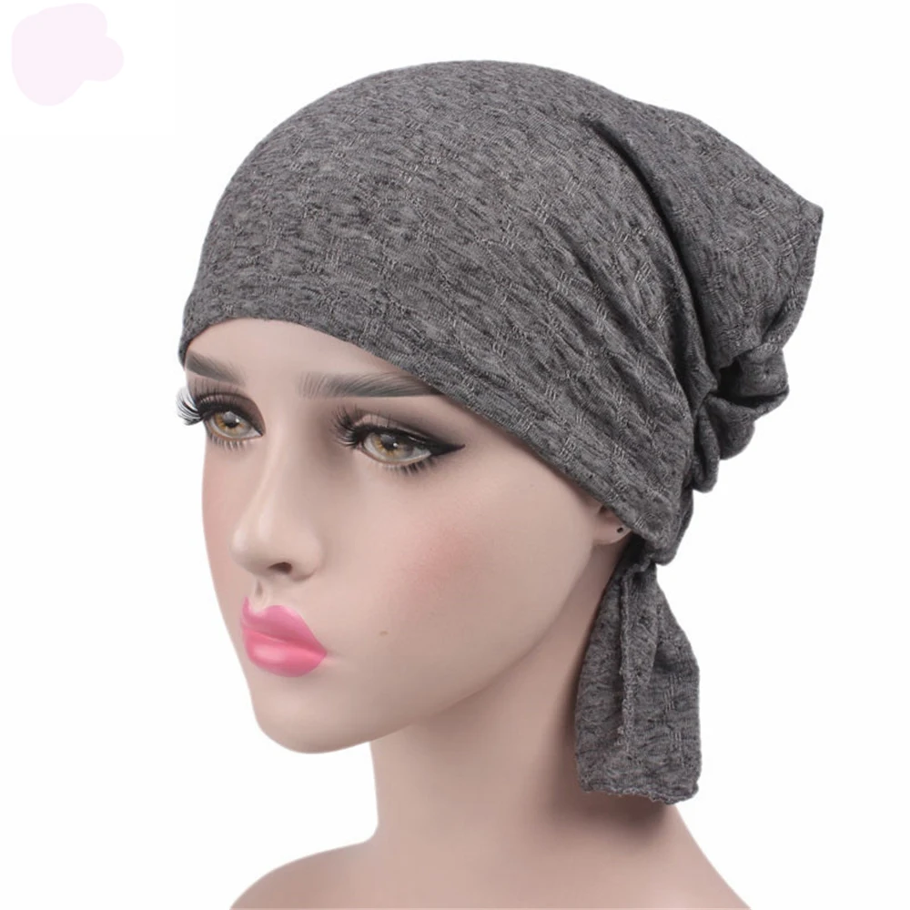 Women Elastic Hijabs Cotton Turban Hat Head Scarf Cancer Chemo Cap Hair