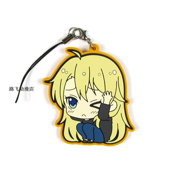 

Anime NEW GAME Rubber Keychain TOYAMA RIN Takimoto Hifumi Sakura Nene Mochizuki Momiji Action Figure Model Pendant Gifts 6cm